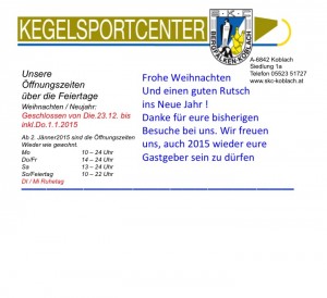 WIR MACHEN URLAUB @ Kegelsportcenter | Koblach | Vorarlberg | Österreich
